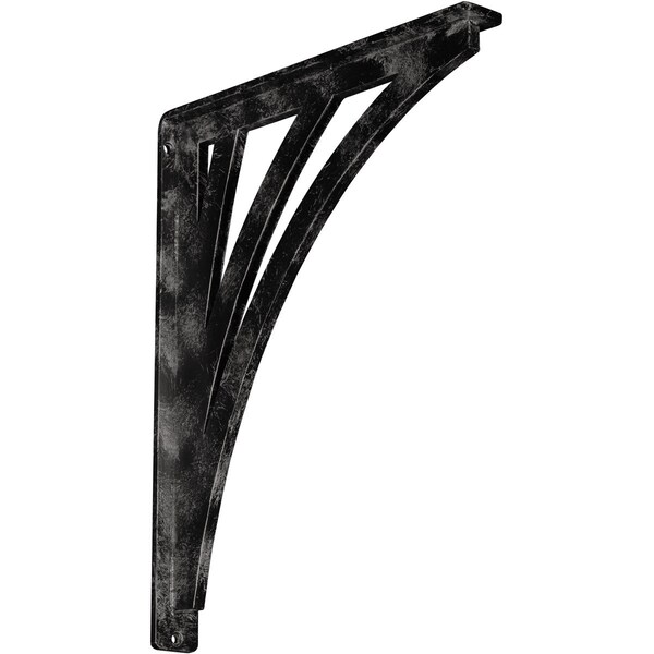Ekena Millwork Nevio Wrought Iron Bracket, (Single center brace), Antiqued Warm Silver 1 1/2"W x 12"D x 15"H BKTM01X12X15SNEAWS - main